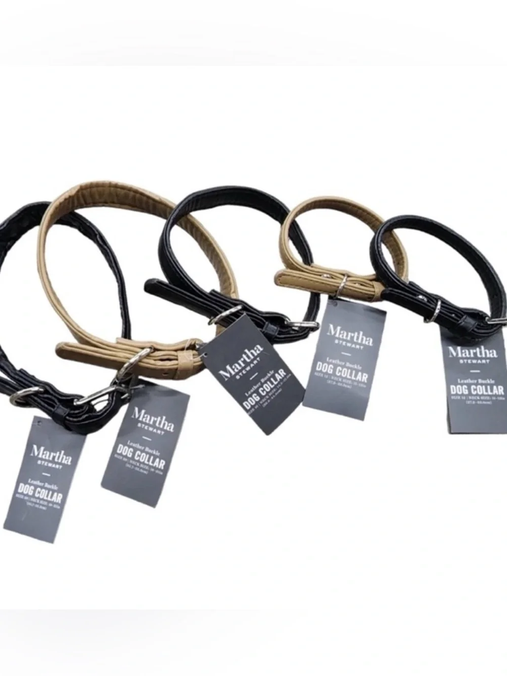 MS Vegan Leather Buckle Dog/Cat Collar Tan